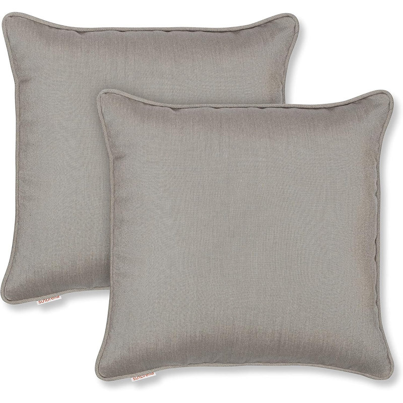 Housse de coussin Sunbrella, Colombe, Polyester, Carré 20 po