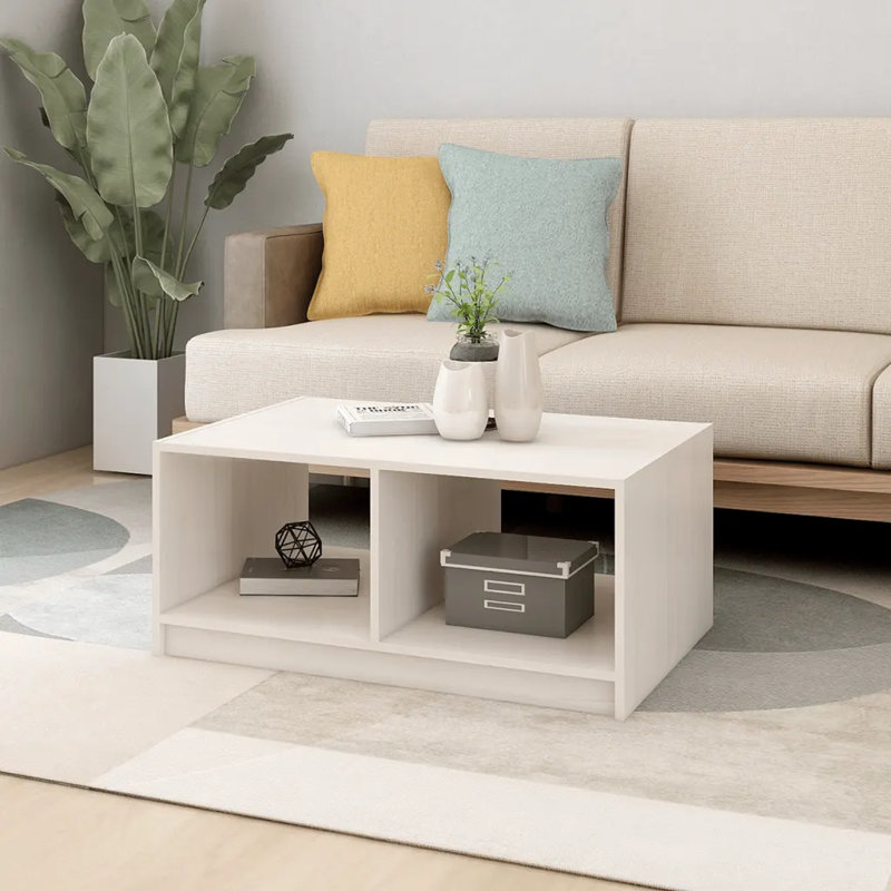 Gerred Solid Coffee Table with Storage, White