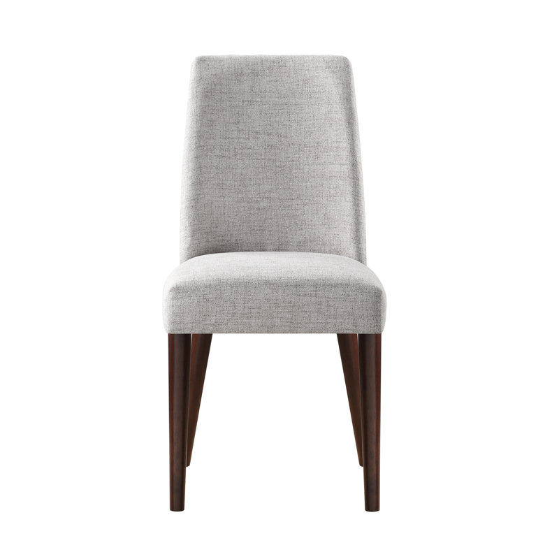 Chaise avec pieds espresso et tissu gris
