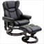 Fauteuil inclinable avec massage, 10 points de vibration, pivotant à 360 °, fauteuil en similicuir avec repose-pieds et amp; Télécommande, noir | Bois et métal
