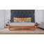 Sunset Solid Wood Bed Frame Solid Wood Bed Frame with Artistic Patterned Headboard, Mid-Century Art Deco Design-1334669856-1334669863