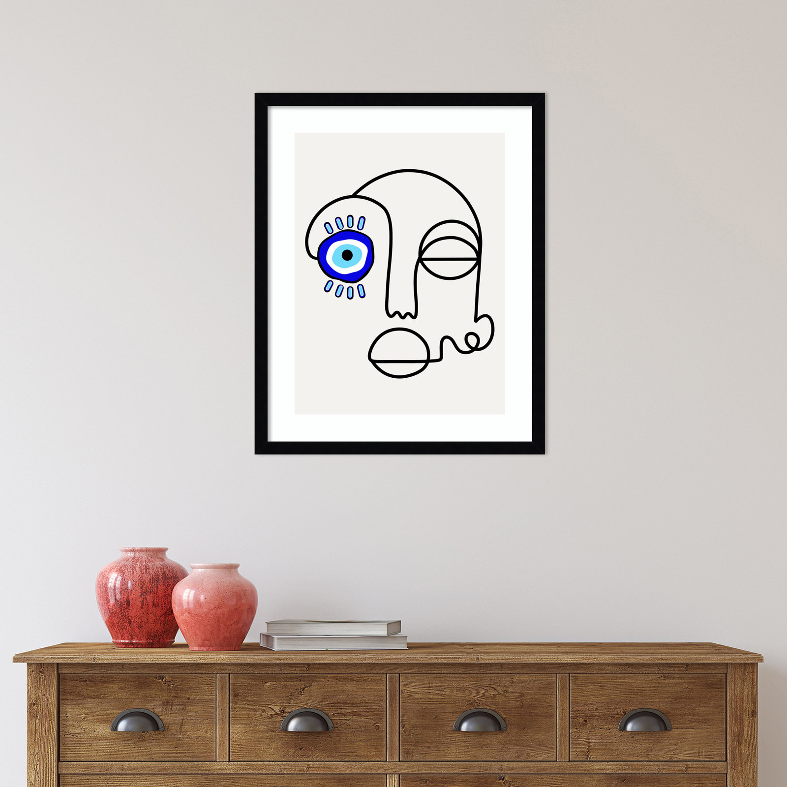 No Evil Allowed by Shatha Al Dafai, 25.38" H x 20.38" W x 0.875" D, Noir Black