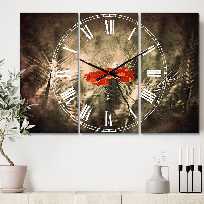 Sigle Red Poppies - Horloge murale traditionnelle
