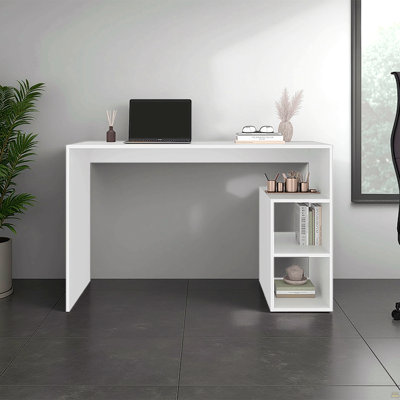 Bureau Benson, 3 tablettes, blanc