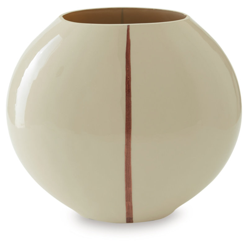 Contemporary Metallic Accent Glass Table Vase