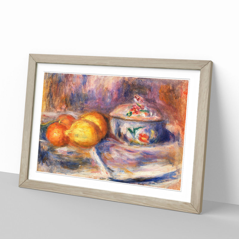 Still Life with Fruits Vol.1 by Pierre-Auguste Renoir - Picture Frame Painting, Oak Framed, 48cm H x 65cm W x 2cm D