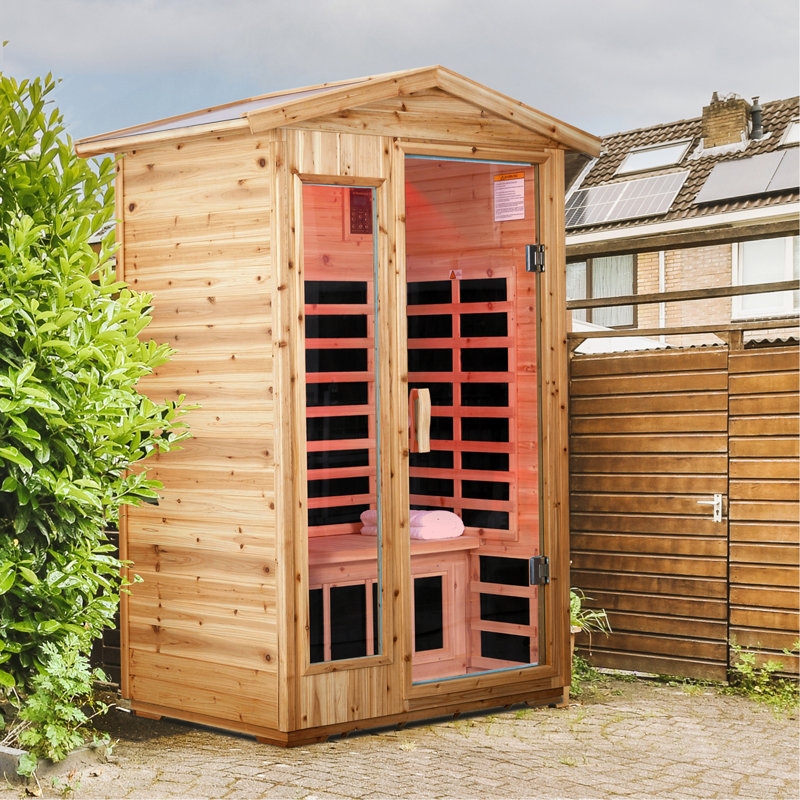 Two Person Far Infrared Old Fir Outdoor Sauna Room