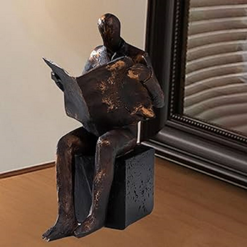 Reader Sculpture Bookend Figurines