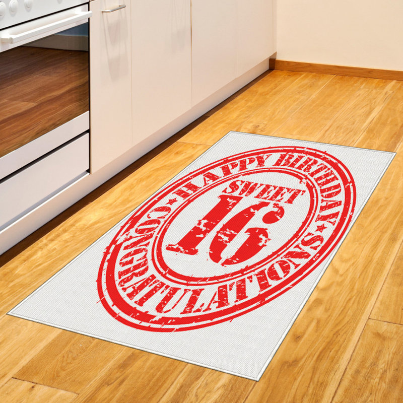 Tapis décoratif rétro en fibres à haute densité, Rectangle 2 pi 7 po x 5 pi