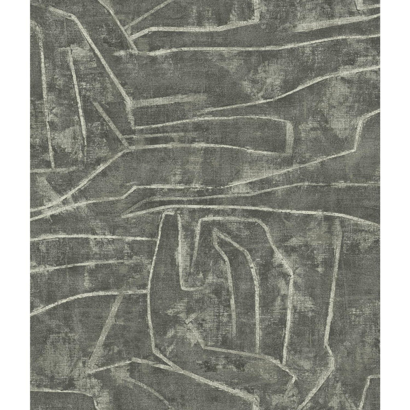 Vena Abstract Peel & Stick Wallpaper Roll, Gray/Glint
