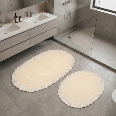 Ensemble de tapis de bain 2 pièces à bordure festonnée Lillianna