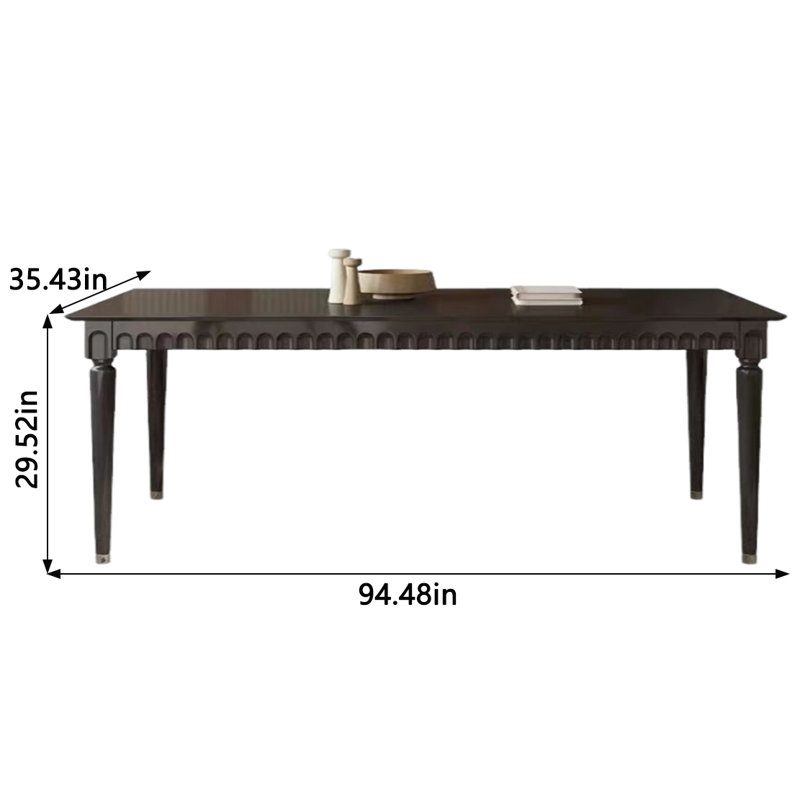 Tamisha Ash Solid Wood Dining Table, 35.43" W x 94.48" L