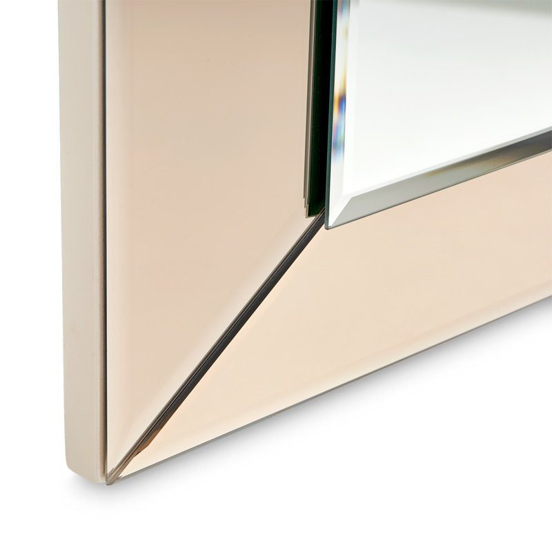 Carmela Rectangle Beveled Mirror, Ivory