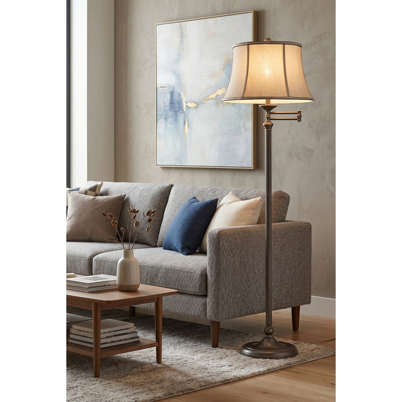 Brantford Legacy 61 " Swing Arm Floor Lamp, Gray