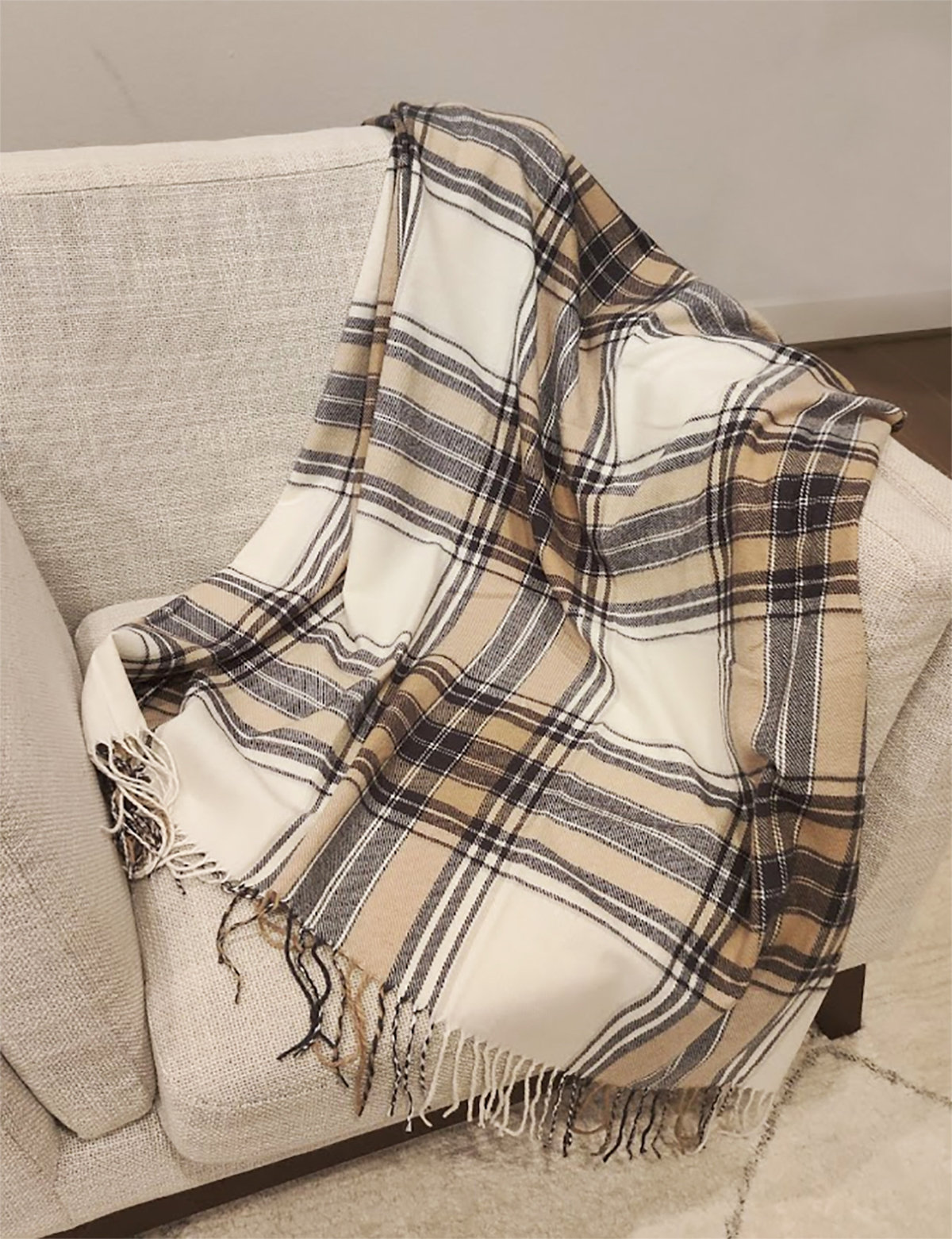 Sevan Collection Hand Woven Throw Blanket, Brown