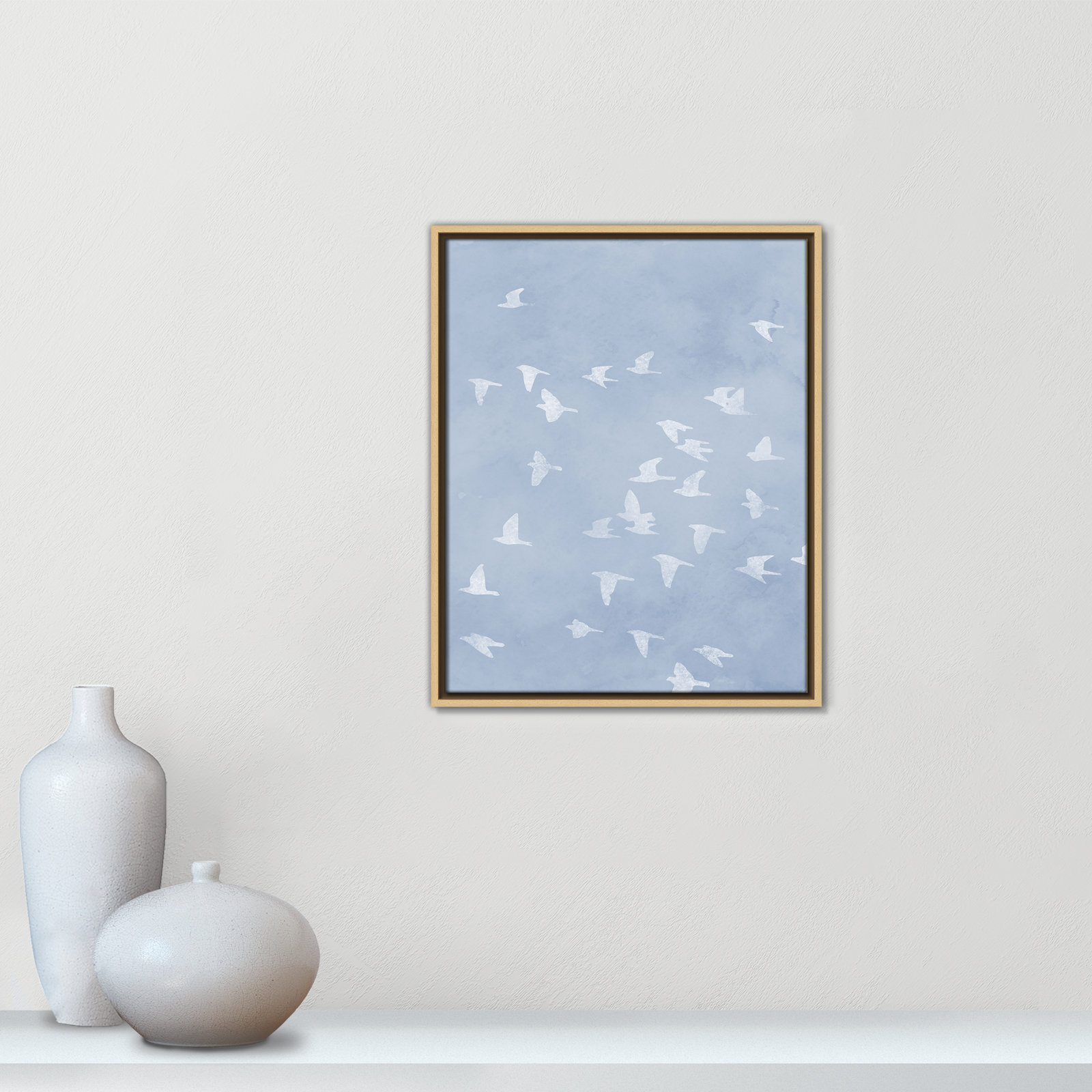 Flying Friends Print by Marcus Prime, 17.5'' W x 21.5'' H, Natural Floater