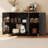 53.7" Farmhouse Kitchen Island with Power Outlet, Sliding Barn Doors, and Drop Leaf-250009705