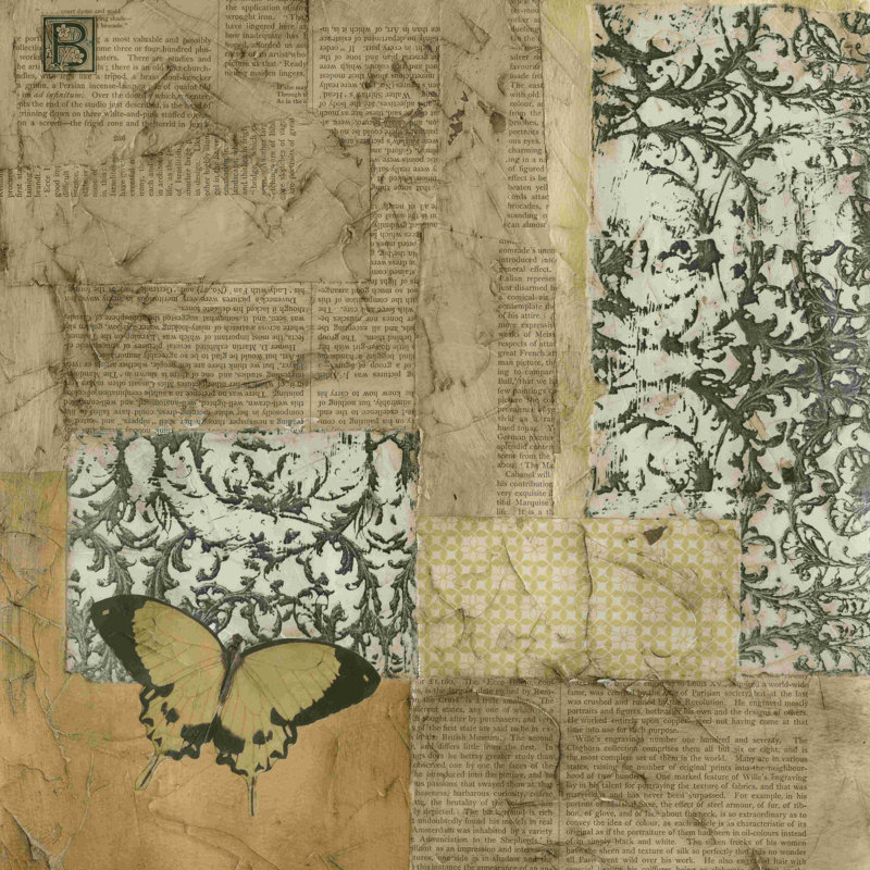 Assemblage rétro I, H 12 po x l 12 po