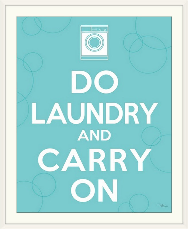 Laundry On Modern & Contemporary, 32" H x 27" W x 1" D, White Framed