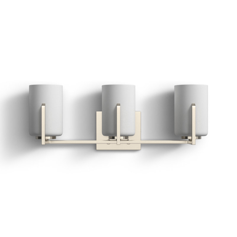 Roni 3 Light Frosted Dimmable Vanity Light, Satin Nickel