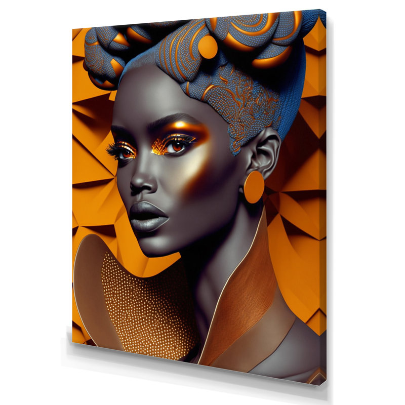 «Allon Exquiste African Woman Design I - Woman», reproduction d'art sur toile encadrée, H 20 po x l 12 po x P 1 po