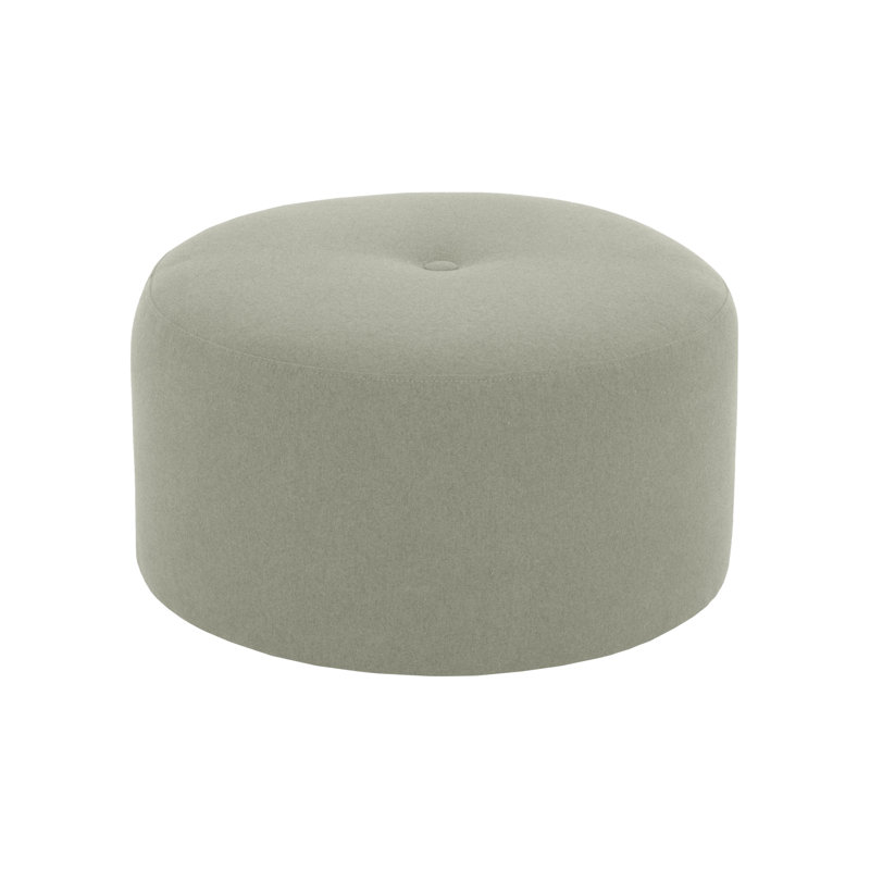 Cloquet 75cm Wide Tufted Round No Pattern Pouf Ottoman, Beige Grey