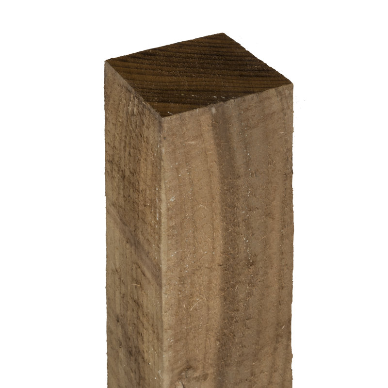 Rowlinson Fence Post 3" (75x75mm), Dark Brown, 7.5cm W x 240cm H x 7.5cm D