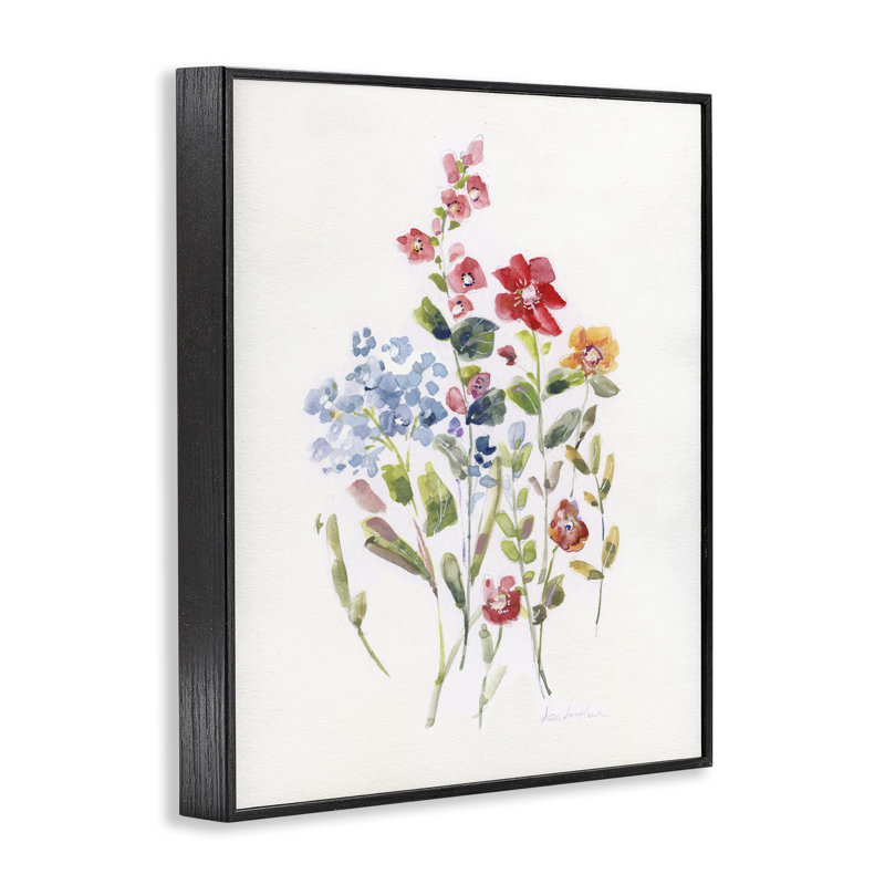 Art de giclée à bourgeons de fleurs sauvages mixtes par Sally Swatland, Giclée encadrée noir minuit, H 30 po x l 24 po