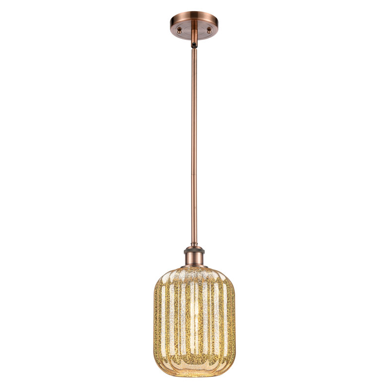 Mini-luminaire suspendu 1 lumière Ballston - Ameiya, Mercure, Cuivre antique