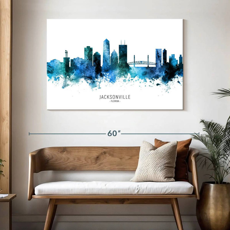 Jacksonville Florida Skyline II, 32" H x 48" W