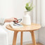 Table d'appoint de balcon en chêne naturel - Table de chevet compacte pour salon et chambre, stable et facile à assembler, 100 % massive, ronde et élégante, avec pieds antidérapants.