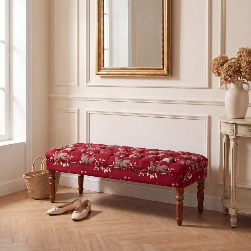 Banc rembourré Eloise, Wine Red