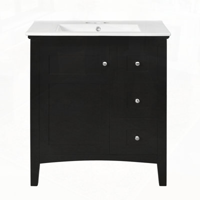 Meuble-lavabo de salle de bain avec lavabo en céramique
