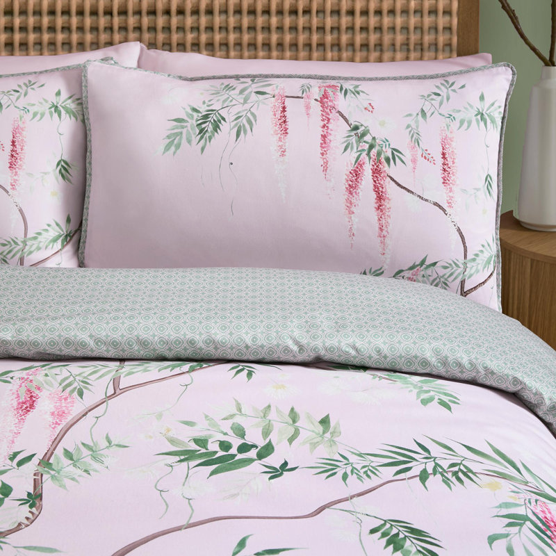 Enya Cotton Floral Duvet Cover Set with Pillowcases Included, King Duvet Cover Set + 2 Pillowcases