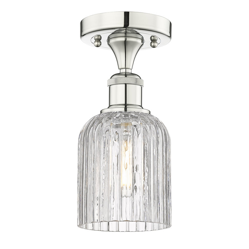 Edison - Adriena - Plafonnier semi-encastré 5 "1 lumière, Nickel poli, Clair