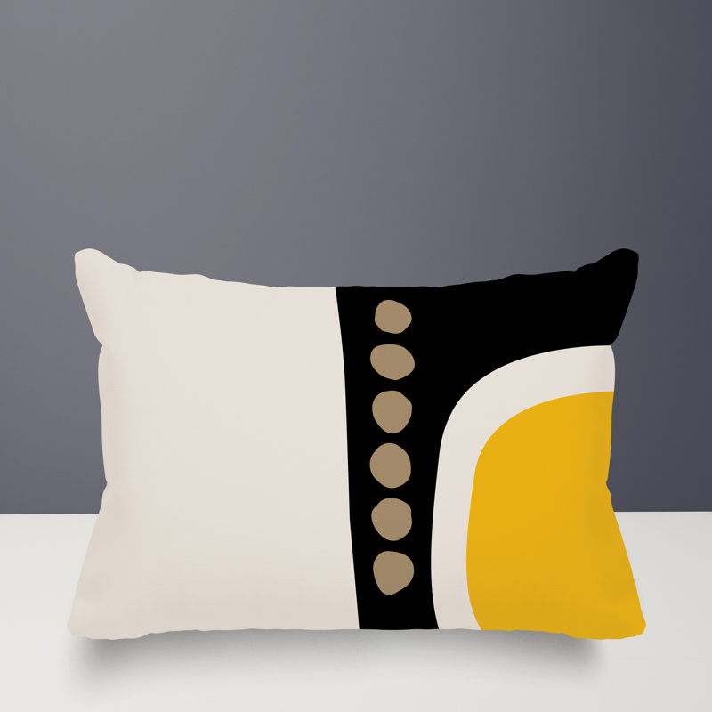 Coussin lombaire réversible intérieur / extérieur Sofi Minimalist, H 18 po x l 25 po, Jaune