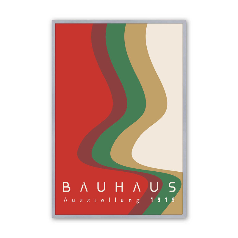 Bauhaus Retro Waves I, Cadre simple en chrome poli poli, H 17,25 po x l 13,25 po