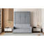 Lit double en gris, lit multifonctionnel, espace de couchage confortable, cachette facile à utiliser