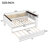 Full Size Wood Daybed with Storage Shelves, Upholstered Backrest,USB and Trundle, White-2145334716