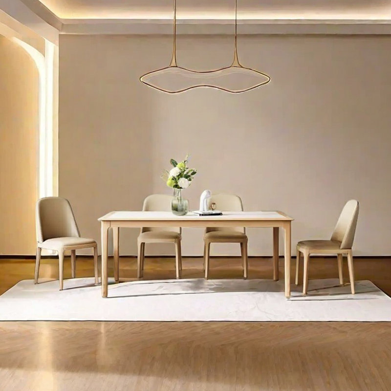 Nordic style modern simple dining table sets, 29.53"H x 55.12"L x 31.5"W