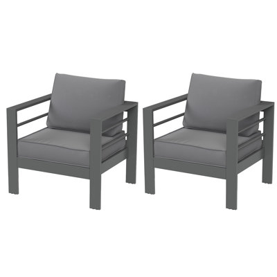 Fauteuil d'extérieur avec coussins (ensemble de 2)