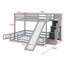 Lit superposé avec glissade, escalier de rangement et garde-corps de sécurité-402794427