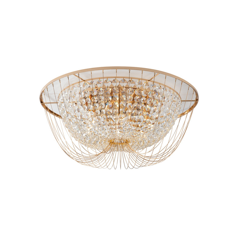 Graf Flush Mount, Gold, 6 Lights, 24cm H x 60cm W x 60cm D