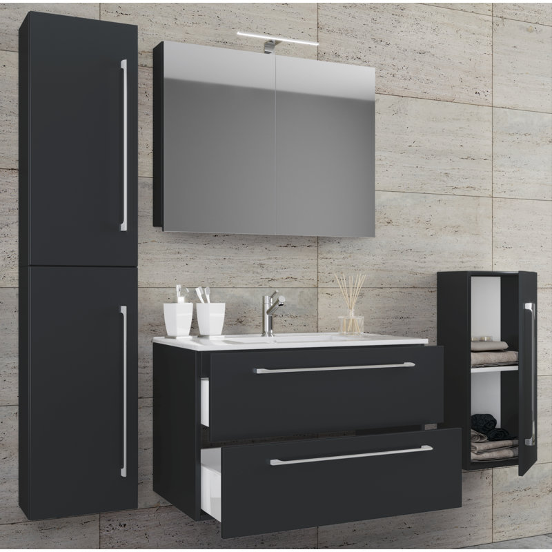 Anikin Bathroom Furniture Suite, Black