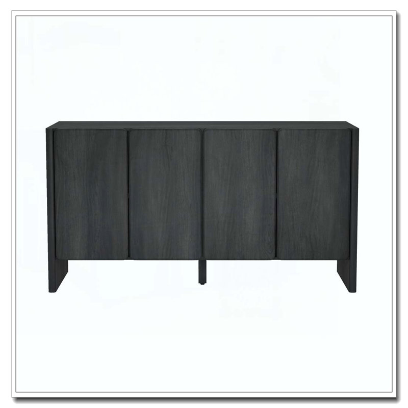 Armoire 4 portes avec rangement, Gris anthracite