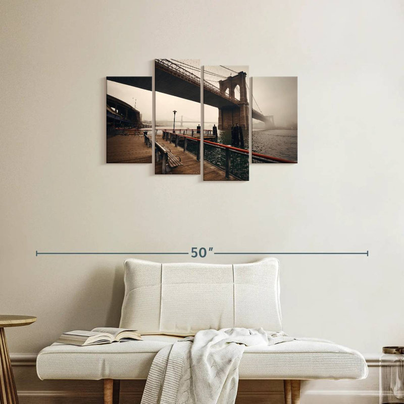 Lilie Foggy Brooklyn Bridge, 22'' H x 36'' W