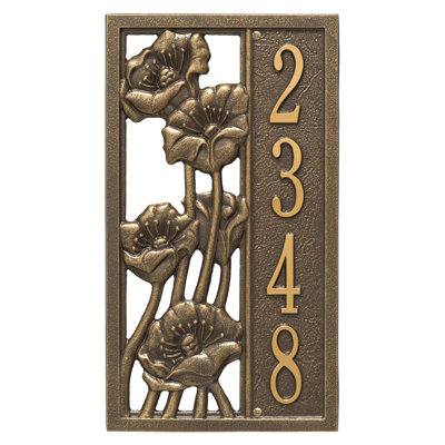 Personalized Flowering Poppies 1-Line Wall Address Plaque