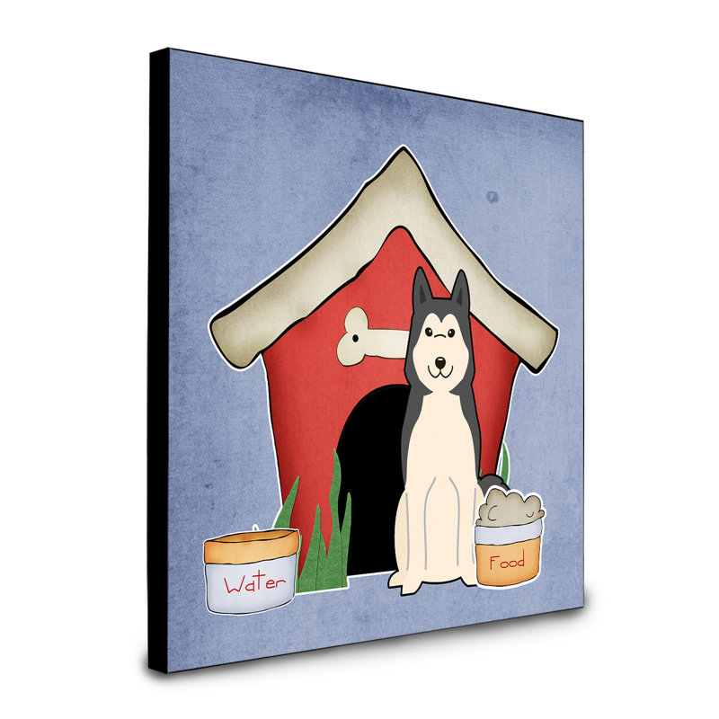 Panneau mural d’art collection dog house Scarvinia, Laïka de Sibérie occidentale spitz