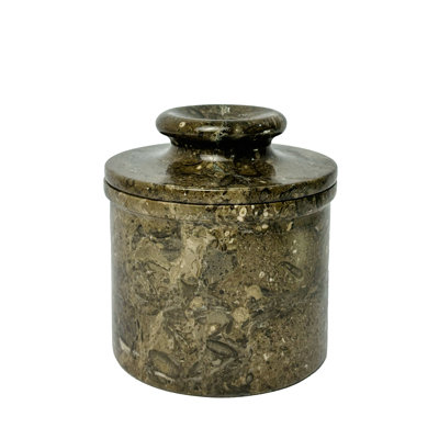 Natural Marble Butter Crock With Lid – Handmade Décor And Countertop 4" Inches Butter Keeper For Fresh Spreadable Butter