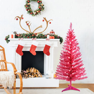 Arbre de Noël 4 pi avec 50 lumières UL et 122 pointes en PVC